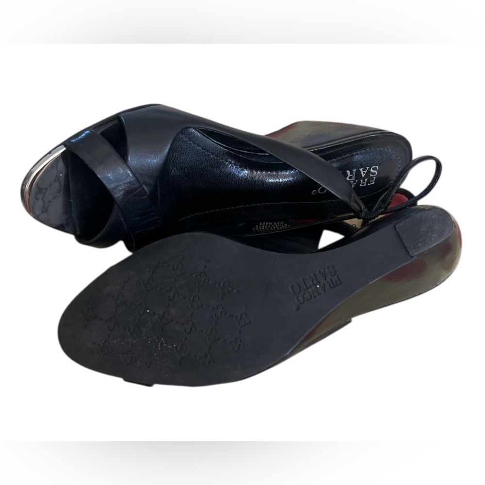 Franco Sarto Black Elegant Heels with Slingback Design - Picture 8 of 9